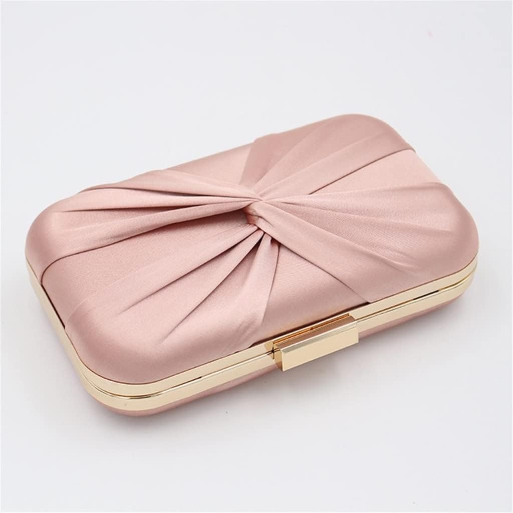 シャーリングボウ レディース イブニングバッグ zwart ホワイトカラー サテン ミニデイクラッチ チェーンメッセンジャーハンドバ