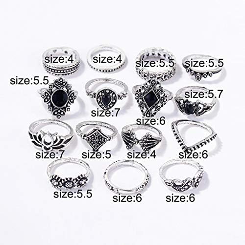 15Pcs Rings For Women Fashion Ring Set-Vintage Mid Rings Flower Crown Hollow Out Joint Knuckle Nail Ring - Festival And Birthday Gift, Suitable For Daily Life, Banque Party 2 15Pcs Rings For Women Fashion Ring Set-Vintage Mid Rings Flower Crown Hollow Out Joint Knuckle Nail Ring - Festival And Birthday Gift, Suitable For Daily Life, Banque Party
