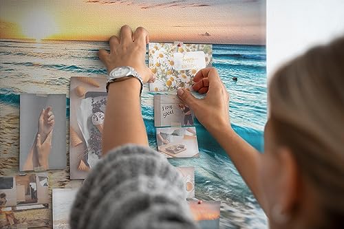 Tableau liège 120x80 horizontal décor plage de sable pour affichage mural