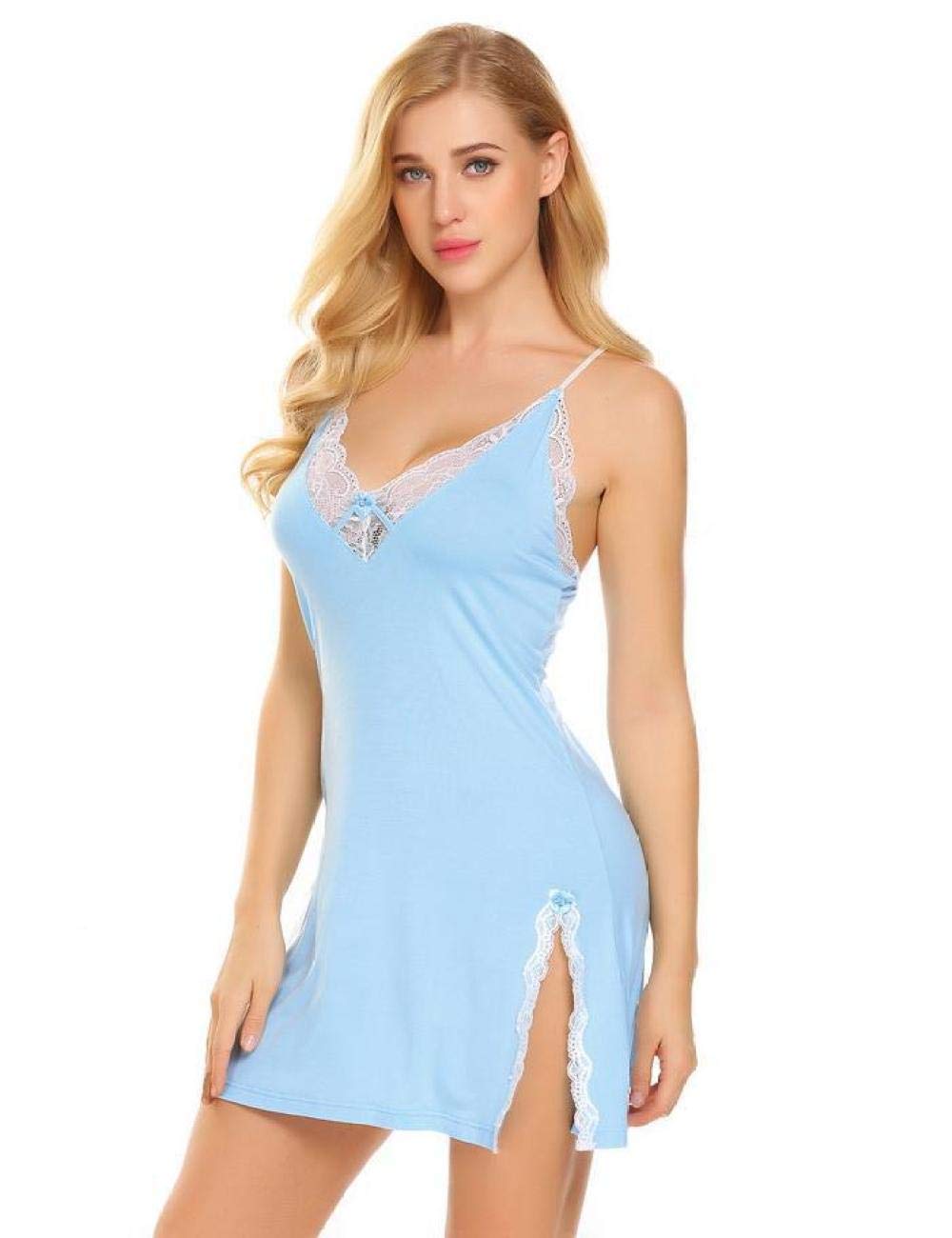 Couple De Lingerie Lingerie Sexy Homme Femmes D'Été Sexy Lingerie Vêtements De Nuit Col V Dentelle Chemise De Nuit Chemise De Nuit Plus La Taille Patchwork Chemise Sexy sous-Vêtements