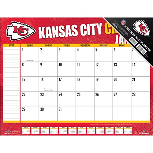 Kansas City Chiefs NFL Schreibtischkalender Tischkalender Kalender Jahreskalender Wandkalender 2023 in 43 x 55 cm Cover