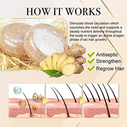 AHERAR Ginger Hair Regrowth Shampoo Bar,Promotes