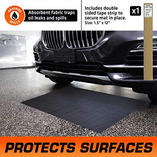 Armor All Oil Spill Mat (30" X 59"), Premium Absorbent Oil Pad – Reusable/Durable/Waterproof – Contains Liquids, Protects Garage Floor Surface (Usa Made) #TOP1