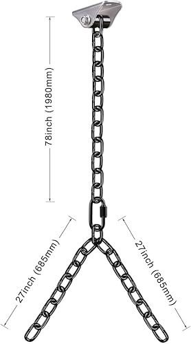 Miniatura 2 de BeneLabel Kit colgante de columpio para porche, juego de cadena silencioso y ajustable para hamacas, sacos de boxeo y más