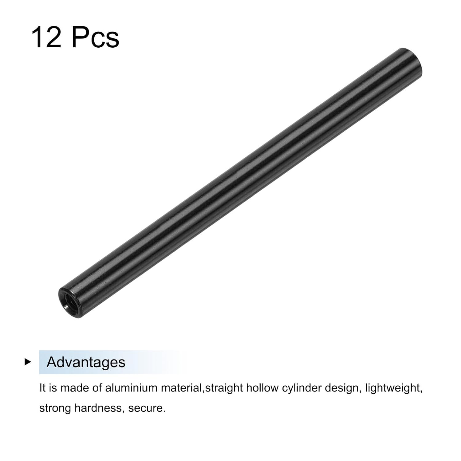 12 Pcs Round Aluminum Standoff Column Spacer M3x65mm for RC Airplane Black HOAICH952