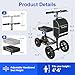 BlessReach 350 Lbs Capacity Foldable All Terrain Knee Scooter Walker - Economical Foot Injury Crutch Alternative - Black