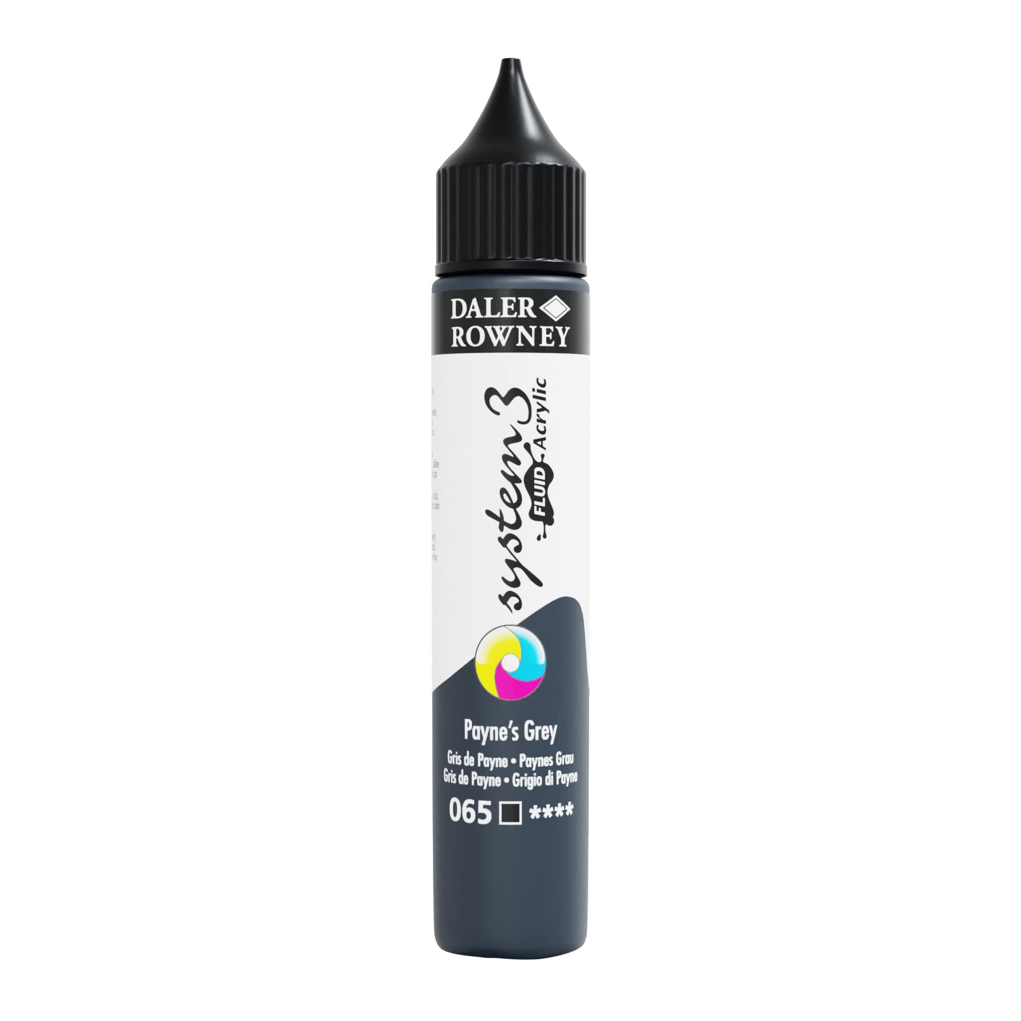 Daler Rowney Multi-Coloured Daler-Rowney System3 Acrylic Paint, Plastic Bottle, Fluid, 1Oz - 29.5 Ml, Payne's Grey