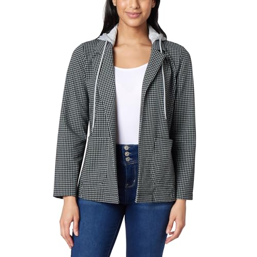 WallFlower Women's Twofer Hooded Blazer, Black...