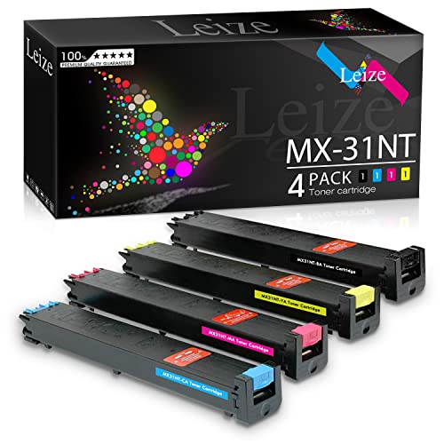 Exclusive Discount 50% Price Leize Compatible Toner Cartridge Replacement for Sharp MX-31NT (MX-31NTBA MX-31NTCA MX-31NTMA MX-31NTYA) High Yield use for MX-2301N 2600N 3100N 3101N 4100N 4101N 5000N 5001N Printers [KCMY-4 Pack]
