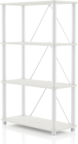 Miniatura 42 de Homes: Inside + Out Apexa Unidades de Estantería Estrecha Moderna de 4 Niveles, Estantes de Exhibición para Coleccionables, Estante de Pie de Fácil