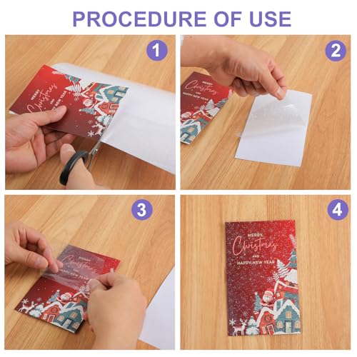 32 Blatt klebefolie transparent, 210 x 297 mm, holografische folie & hologrammfolie, irisierende folie & glitzerfolie selbstklebend für Basteln, Fenster, A4, wasserdicht, selbsthaftend (4 Motive)