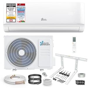 Kältebringer Split Klimaanlage – 12000 BTU (3,5 kW) – Klimagerät mit Heizfunktion, WiFi & App, bis 55qm, sehr leise – Set mit 5m Kupferleitung, Kältemittel R32, Montagematerial, Wandhalterung