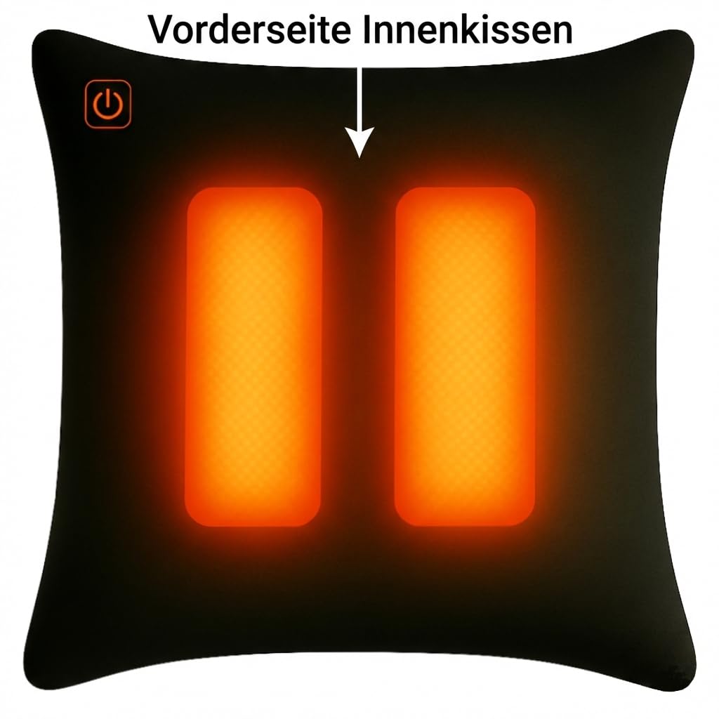 Almohadilla térmica inalámbrica, incluye Warmpi® Powerbank (10.000mah) - Teddy Dark Grey Boucle -El cojín eléctrico también tiene un cable de 3 m para calentar a través de la toma de corriente