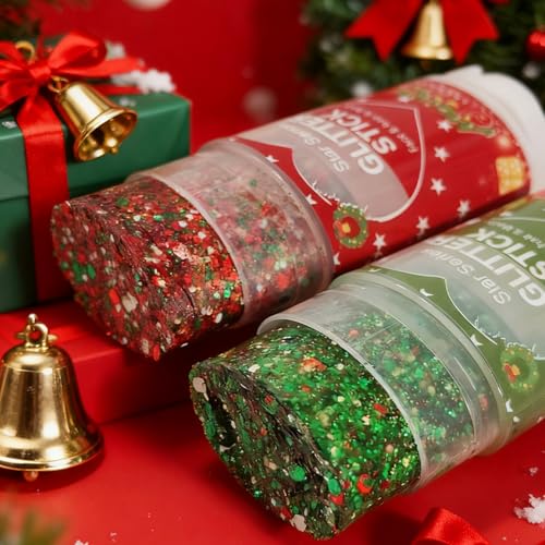 Mexico Body Glitter Stick,Green Red Face Paint Hair Glitter Makeup for Women,Waterproof Soccer World Cup Hair Glitter,Singer Concert Festival Rave Chunky Glitter Hair Accessories — view 5