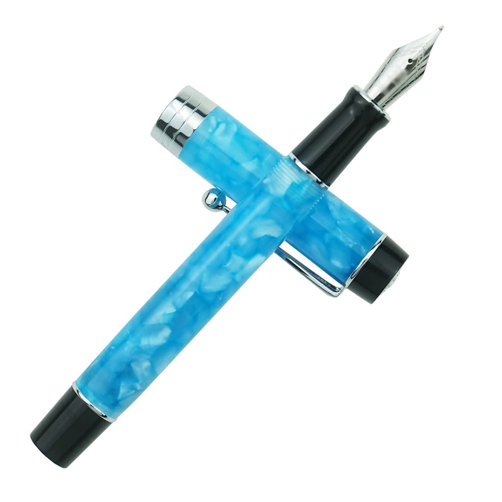 Pluma estilográfica de resina con punta de hielo con convertidor de tinta, bolígrafo de regalo para oficina, escuela, oficina