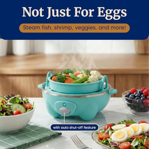 Image of Elite Gourmet 7-Egg Rapid Egg Cooker, Poacher /Omelet Maker, Auto Shut-Off