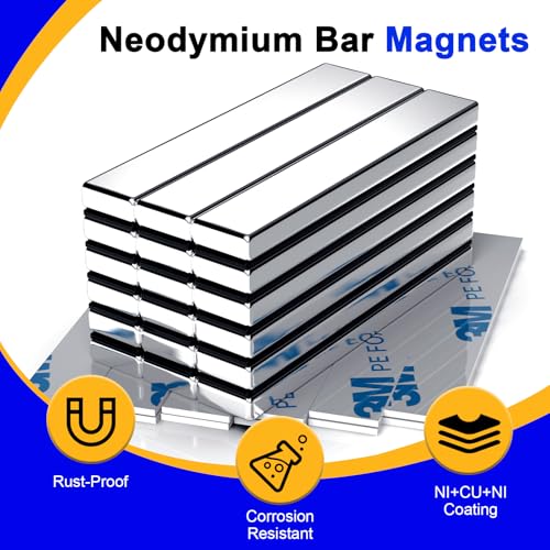 Image of Powerful Neodymium Bar Magnets, 30 Pack N52 Heavy Duty Magnet, 60x10x5mm | Rare Earth Magnets, Rectangular Magnets, Small Magnet Strong for Fridge, DIY, Garage, Kitchen, Science, Craft, Office
