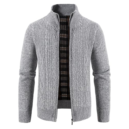 Men's Full Zip Cardigan Sweaters 2025 Thick Cable Knit High Neck Thermal Knitwear Long Sleeve Winter Warm Outerwear2