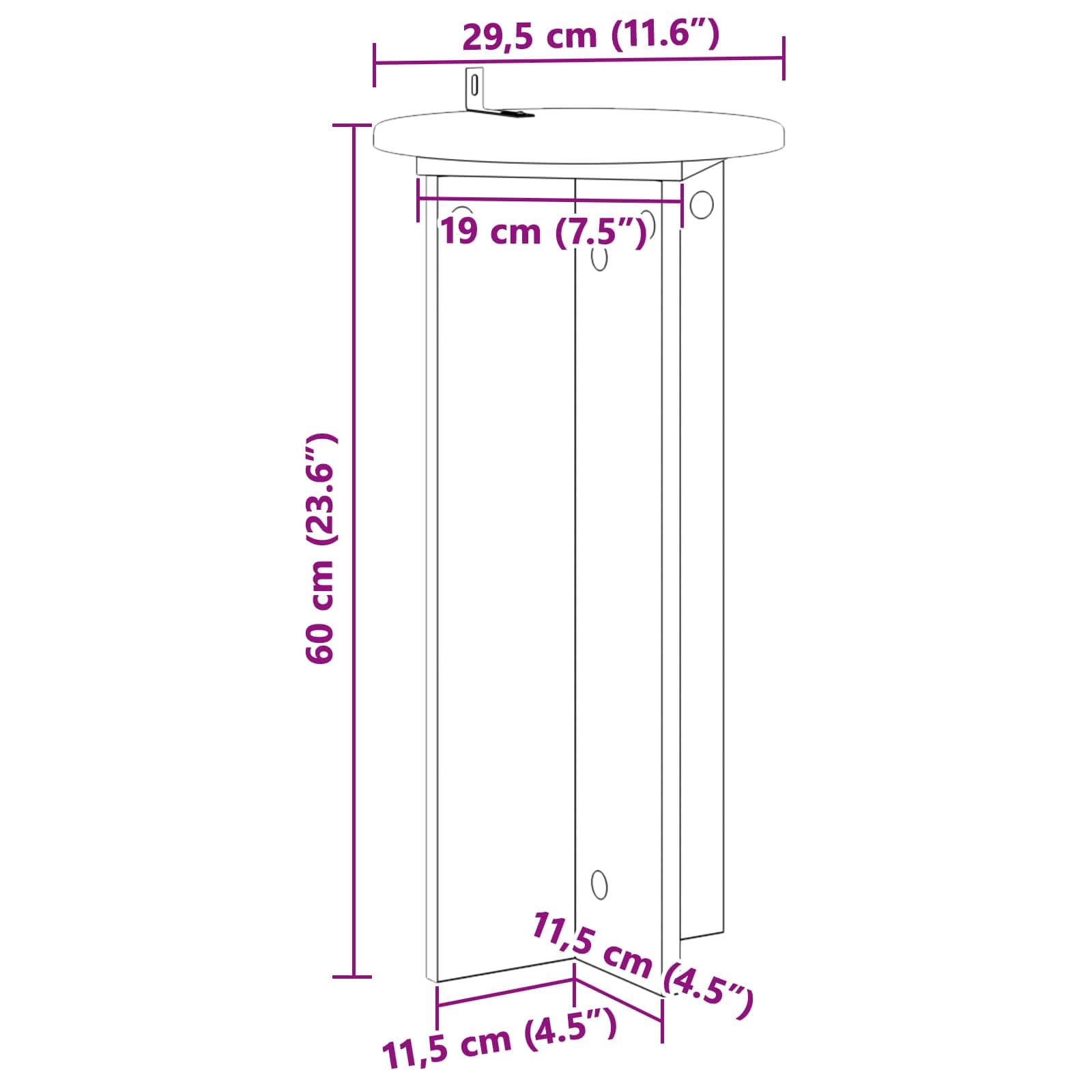 Set di 2 supporti per piante in rovere Sonoma, 29,5 x 29,5 x 60 cm, per interni, moderno, stabile, per piante da interni, bonsai, erbe aromatiche