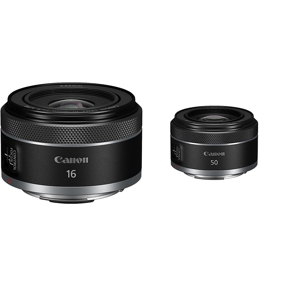 Canon Camera ES Objectif RF 16 mm F2.8 STM, Noir & Objectif RF 50mm f/1.8 STM