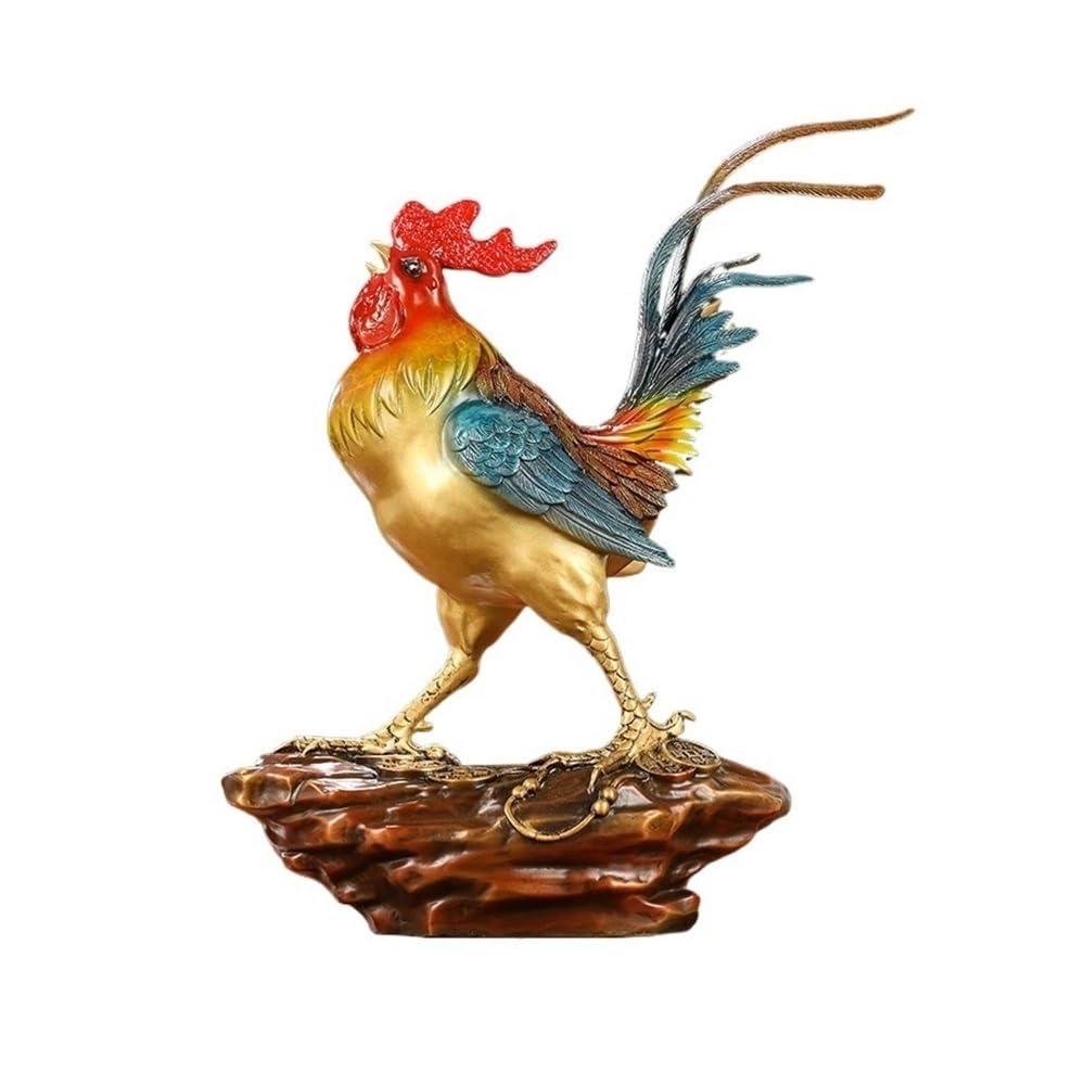 QINGGANG-0224 Desktop Decorations Personalized Red Rooster Ornaments Entrance Wine Cabinet Decoration Desktop Sculpture Opening Gift