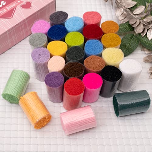 Image of Beyond Your Thoughts DIY 27 Colors 10Pcs 2 in Latch Hook Kits Yarn Bundles for Kids Adult Handmake Craft Sewing Knitting YarnBlush