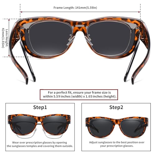 Image of HAOLOTA Sunglasses that Fit-Over Glasses Women Polarized, Trendy Cat Eye Sunglasses Wear Over Glasses, UV Protection
