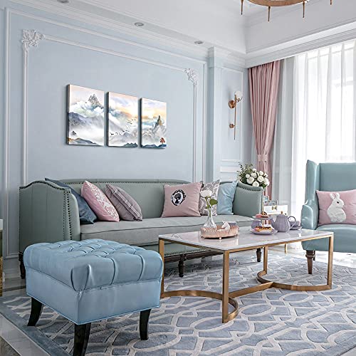 Mountain Landscape Abstract Painting Canvas Wall Art For Living Room Bathroom Wall Decor For Bedroom Kitchen Artwork Canvas Prints 3 Pieces Modern Framed Office Home Decorations Watercolor Picture #TOP4