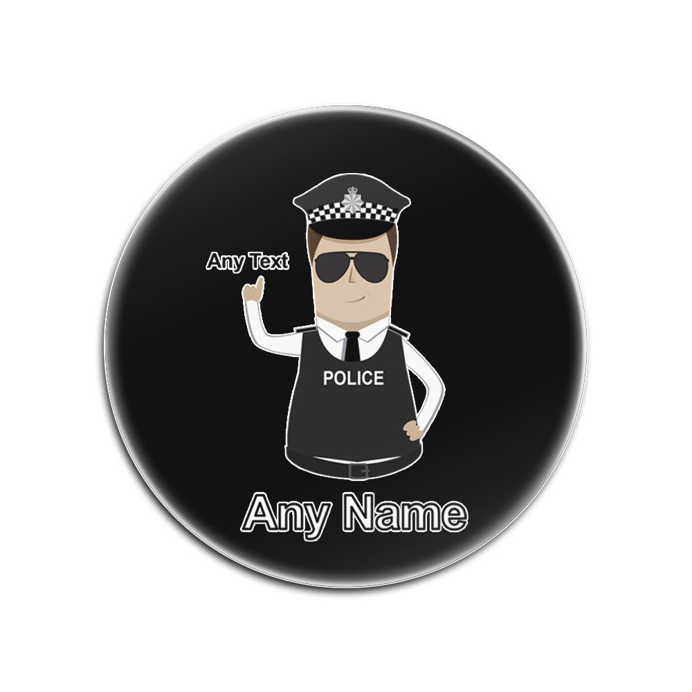Sottobicchiere In Vetro Personalizzato PCSO – Scritta Inglese "Police Community Support Officer", Rotondo, Regalo Personalizzabile Con Nome