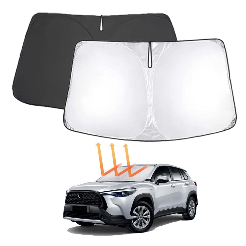 Car Windshield Sun Shade For Toy-ota Corolla Cross 2022-2025 2-Layer Cover Sun Visor Protector Foldable Block UV Rays Keep Vehicle Cool