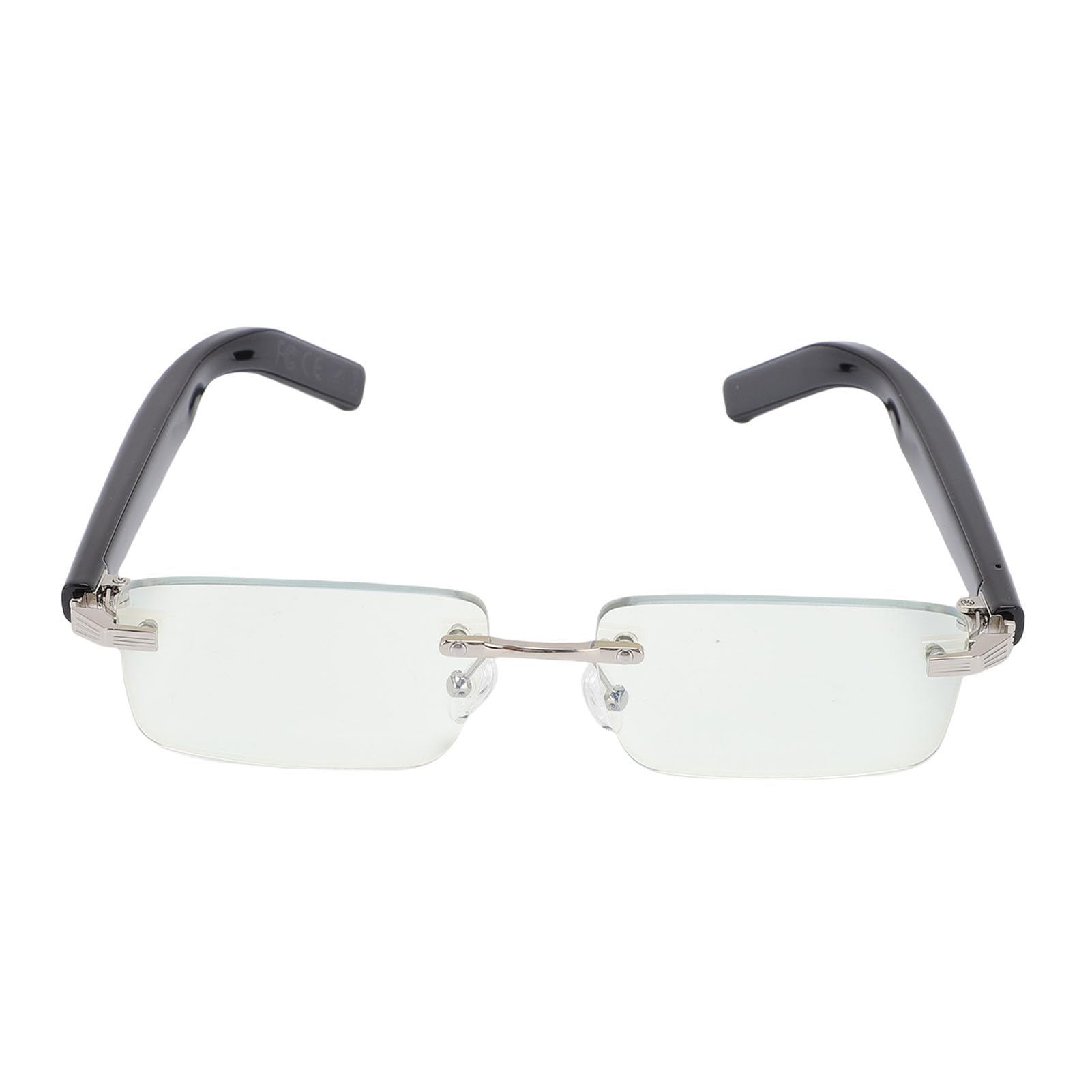 Yunseity Translator Glasses, 144 Languages Real Time Rimless Smart Translator Glasses with Anti Blue Light Lens for Travel, Music Calls, IP54, 8 Hour Battery Life