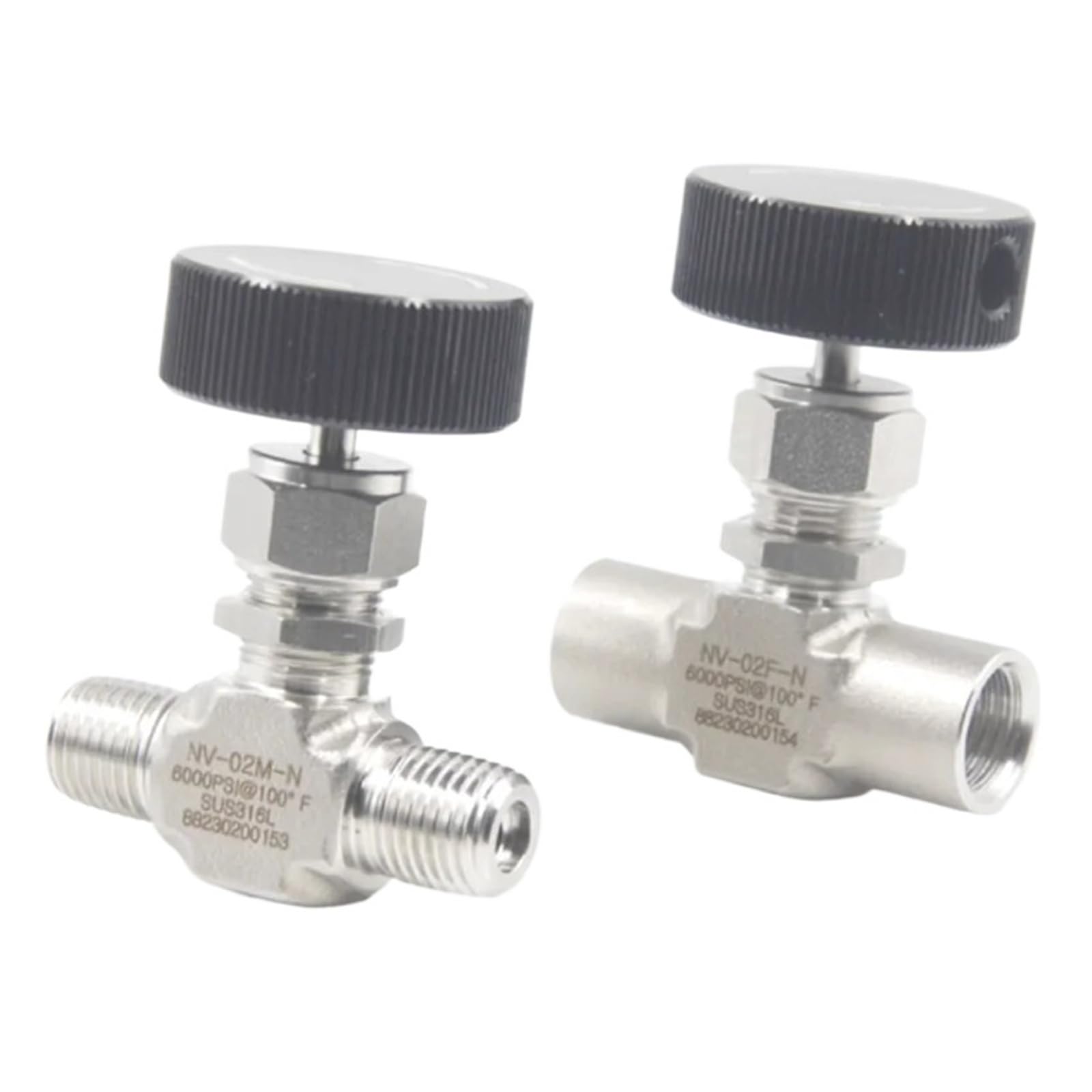 Vanne pointeau 1/8 femelle NPT inox 316 compatible Swagelok vanne arrêt 6000psig