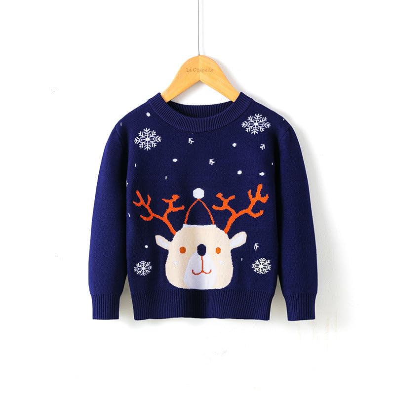 Christmas Snowflake Sweater with Reindeer Design