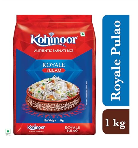 Image of Kohinoor Pulao Basmati Rice, 1 kg | Long-Grain Basmati (Cooked grain up to 18 mm) | Aromatic & Flavorful Rice | Ideal for Pulao (Pack of 6)