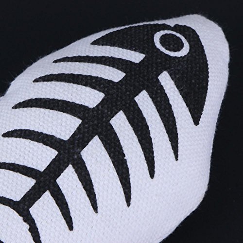 Brinquedos mastigáveis de gato com padrão de ossos de peixe N/A com almofada de lona de gato brinque