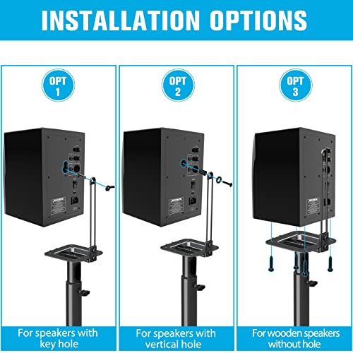 Mounting Dream Speaker Stands - Height Adjustable Speaker Stand For Vizio, Polk, Jbl, Sony, Speaker Stands Pair With Wire Management (Holds Up To11Lbs Per Stand) #TOP2