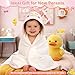 Flasoo 4 PCS Baby Towels Set, Soft Baby Towels and Washcloths Set, 1 Hooded Baby Towel and 3 Baby Washcloths for Newborns, Toddlers, and Kids, 32x32 Baby Towel with Hood for Boy and Girl (Pink Duck)