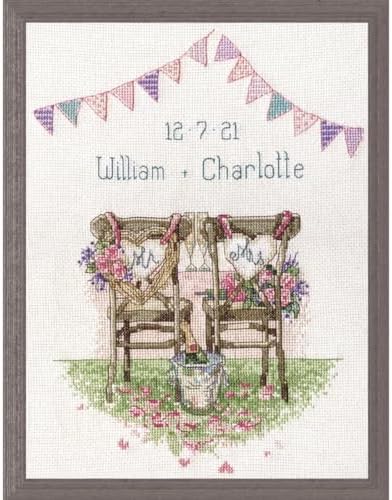 Design Works Crafts Wedding Chairs Counted Cross Stitch Kit, Multi-Colour