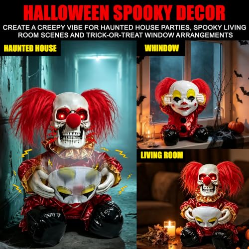 Scary Halloween Animatronics Clown Decoration for Haunted House Party Decor - image 7