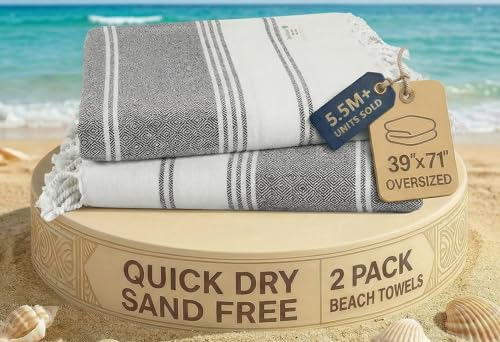 LANE LINEN Towels for Bath Large Size (2 Pack, 99x180 cm) - Cotton Blend Turkish Bath Towel - Quick Dry, Soft, Absorbent & Lightweight - Ideal for Home, Travel, Pool, Spa, Gym, Beach - Ebony