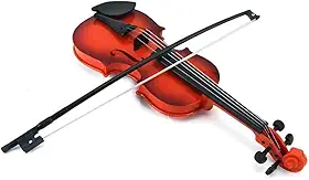 Violino Infantil Musical Marrom Com Arco 4 Cordas Madeira