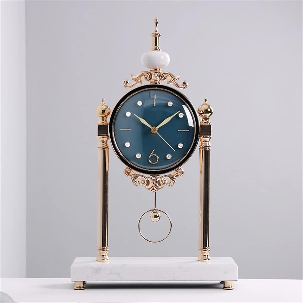 FMURY Clocks, Clocks, Living Room European-Style Home Desktop Clock Ornaments Nordic Desk Clock Decoration(D)
