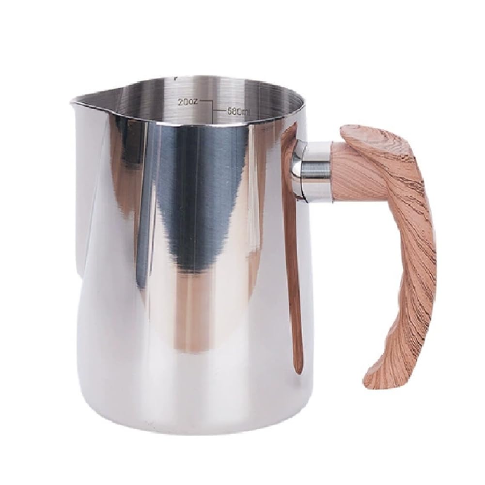CTRLZS 600ml Espresso Frothing Pitcher Cup for Latte Art Cappuccino Pitcher Creamer Cup Silver