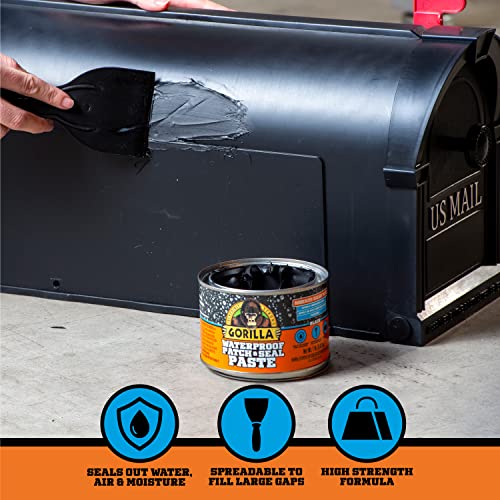 Image of Gorilla Waterproof Patch & Seal Rubberized Sealant Paste, Black, 1lb Can (Pack of 1)