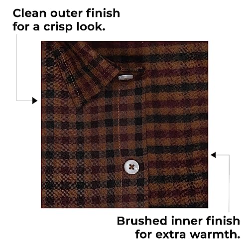 Image of GHPC Cottswool Winter Wear Woolen Gun Club Checks Full Sleeves Regular Fit Formal Shirt for Men