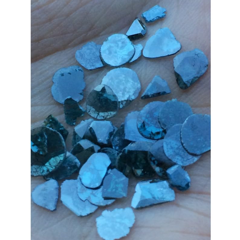 4-5 mm fasetowane plastry niebieskiego diamentu, piękny kawałek Polki z niebieskim diamentem, plastry niebieskiego diamentu na biżuterię (opcja od 0,5 ct do 2 ct) - VIC42, 4-5 MM