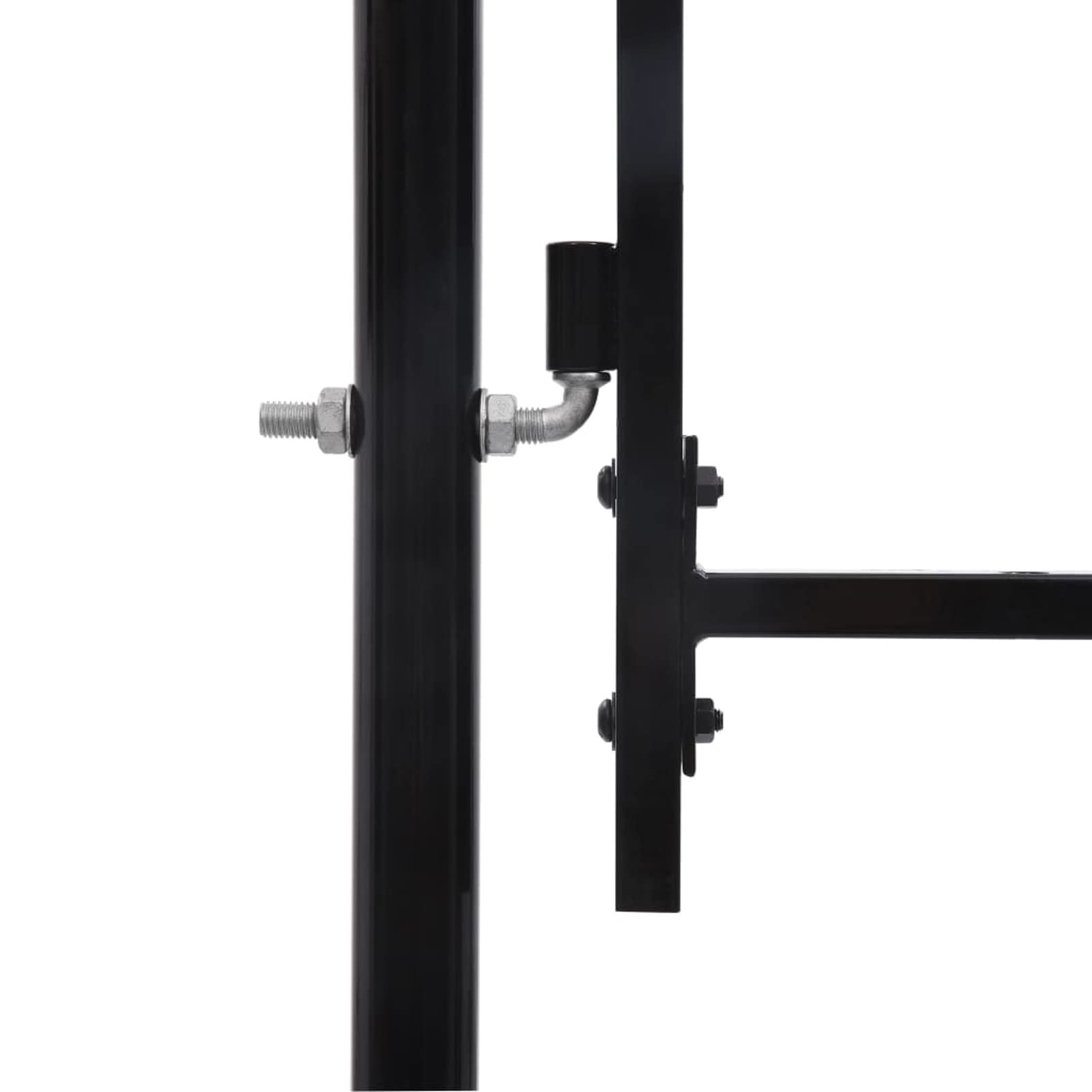 IKAYAA Cancello Doppio con Punte a Lancia Cancello per Recinzione a Doppia Anta Cancello da Giardino per Recinzione con Manico, Serratura e 3 Chiavi in Acciaio zincato-300 x 125 cm