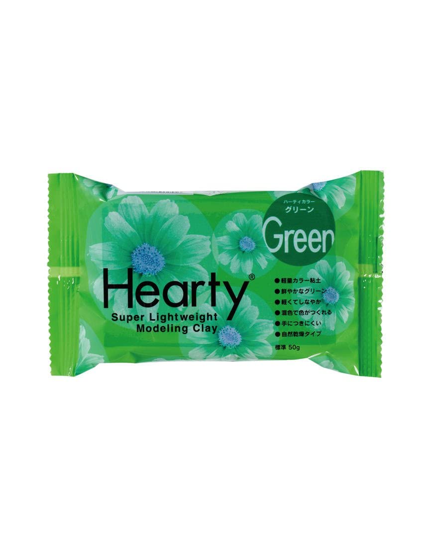 Padico Hearty Soft Lightweight Clay 50g Color Green for Modelling and Sculpting, Air Dry Clay for Art and Craft, Gift for Artists, Students, Children Professional/Artist Quality (Japan Import)
