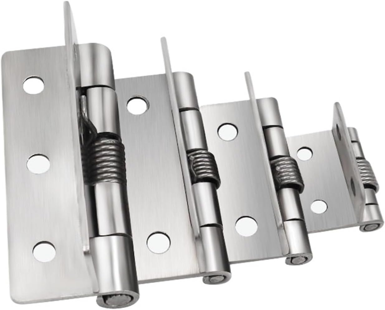 5Pcs 304 Stainless Steel Spring Hinge Automatic Cabinet Door Wardrobe Hardware and Furniture Fittings Mini Micro Hinge(1.5 inch)