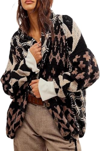 Colorful Cardigan Sweaters for Women Button Down Collar Oversized Sweater Coats Y2k Cardigans Fall Fashion Outfit